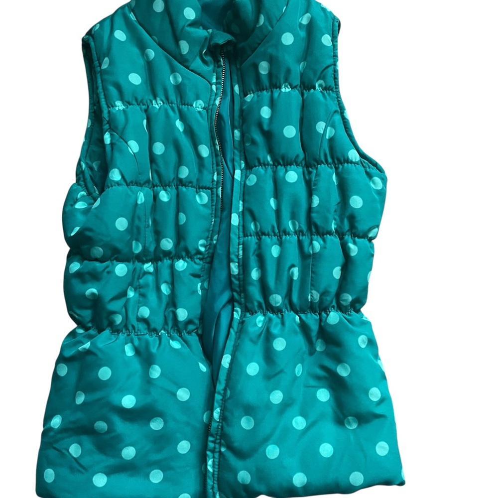 Circo Teal Polka Dot Puffer Vest